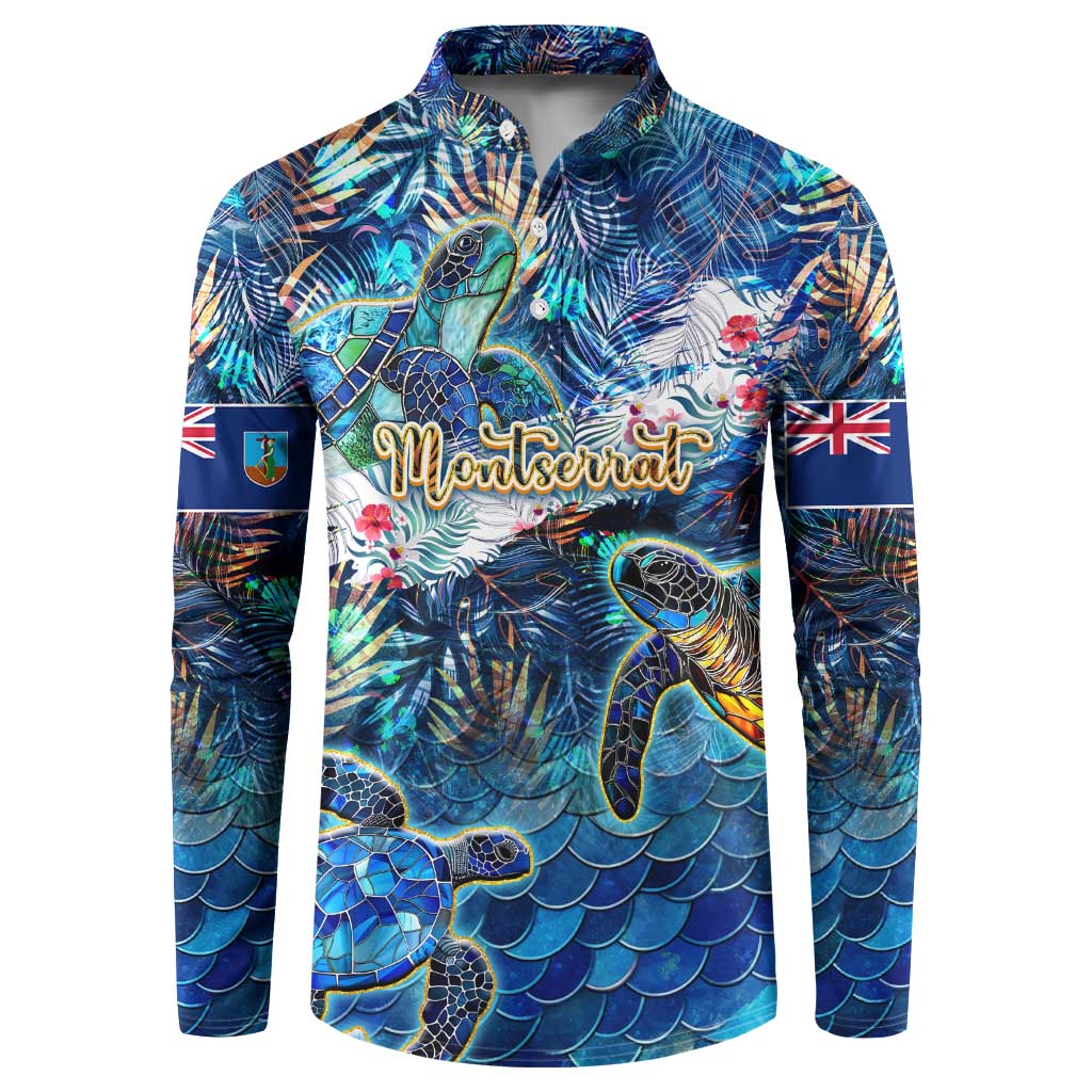 Montserrat Button Sweatshirt Sea Turtle Tropical Pattern