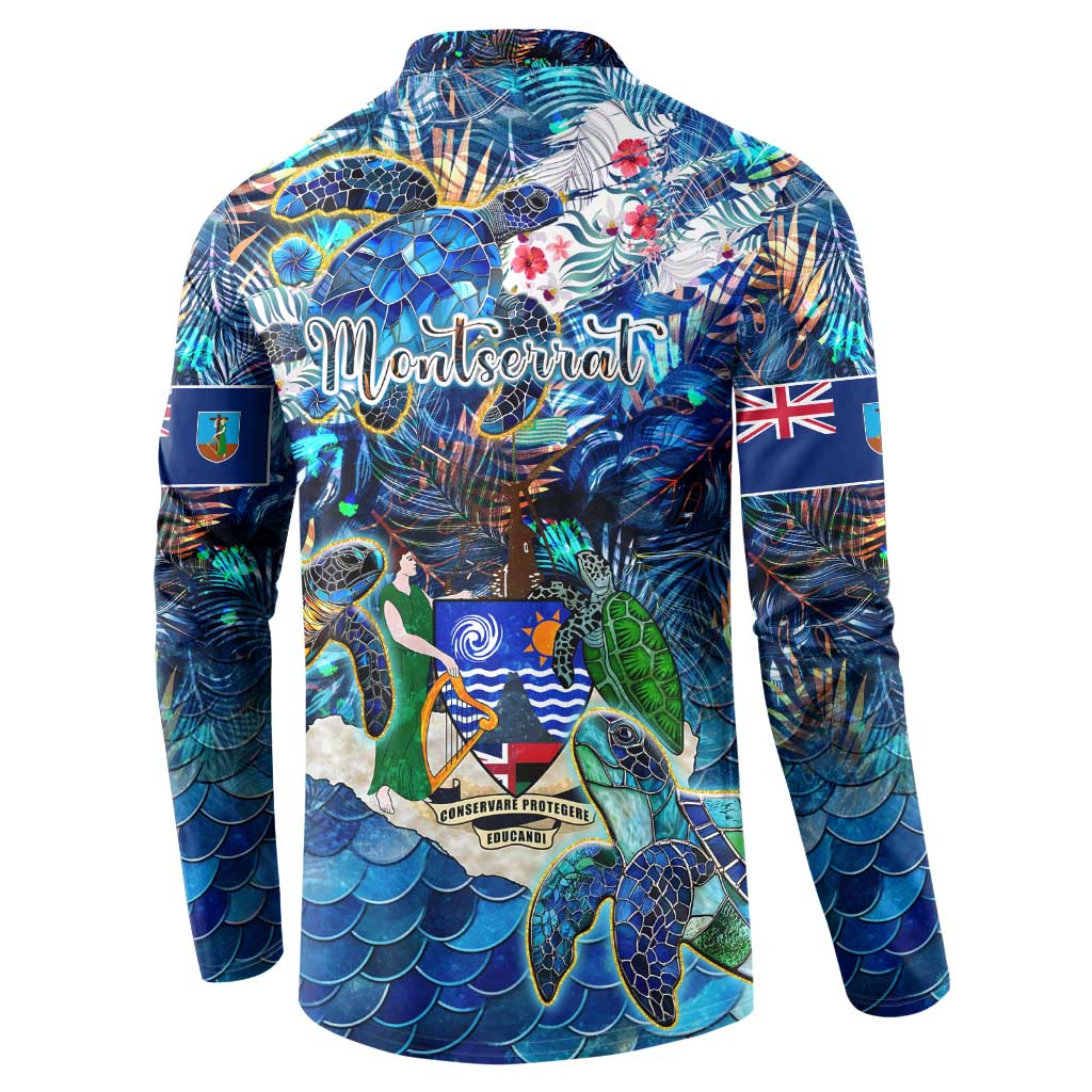 Montserrat Button Sweatshirt Sea Turtle Tropical Pattern