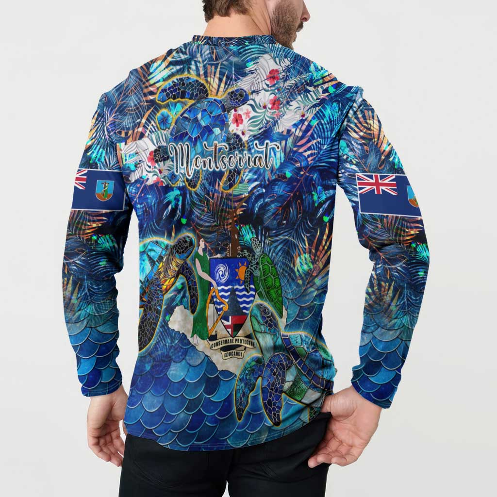 Montserrat Button Sweatshirt Sea Turtle Tropical Pattern