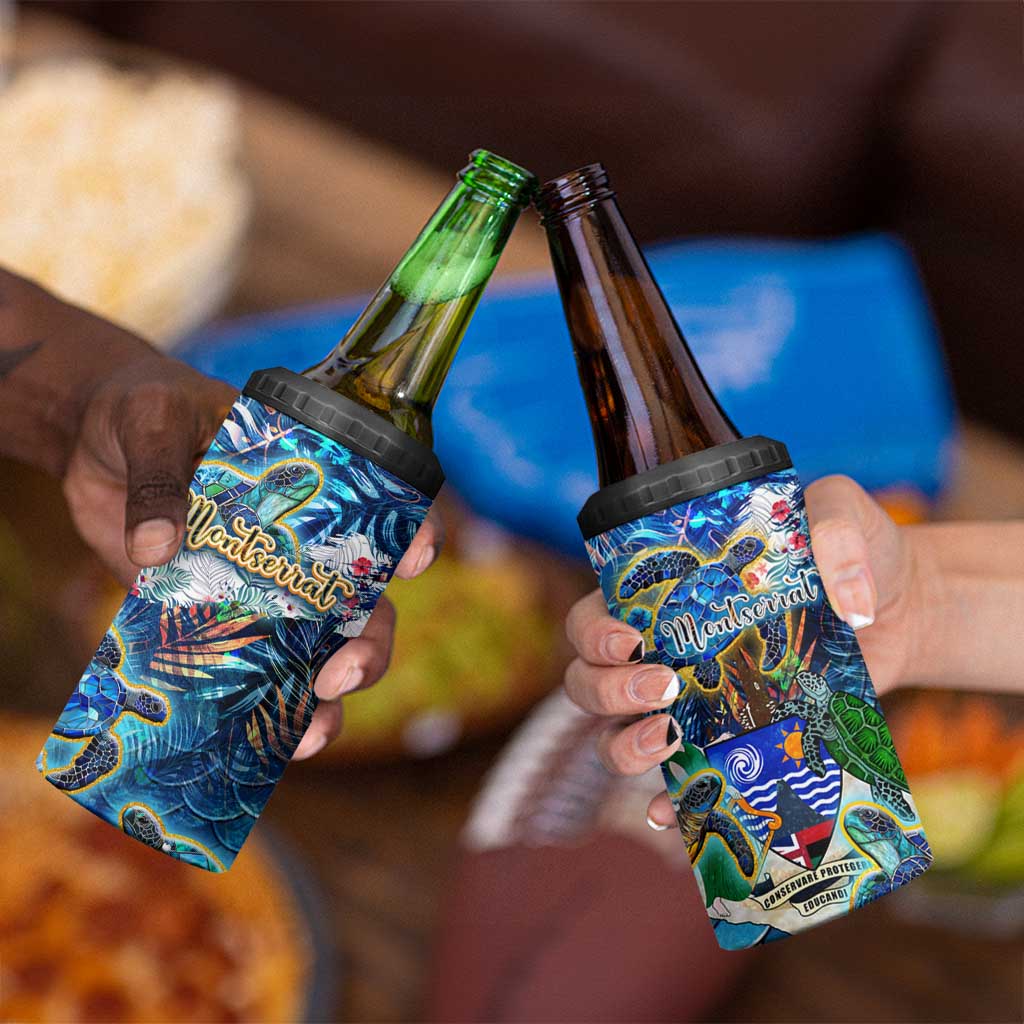 Montserrat 4 in 1 Can Cooler Tumbler Sea Turtle Tropical Pattern