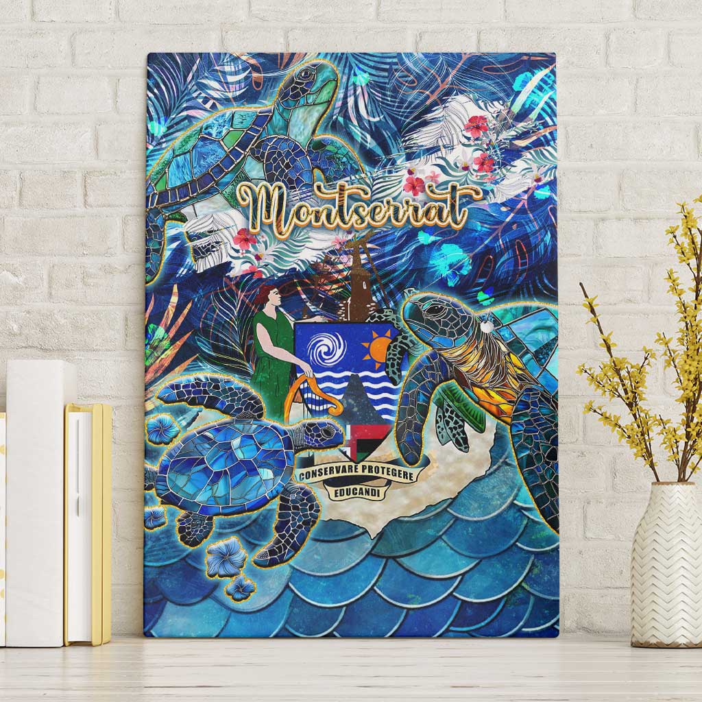 Montserrat Canvas Wall Art Sea Turtle Tropical Pattern