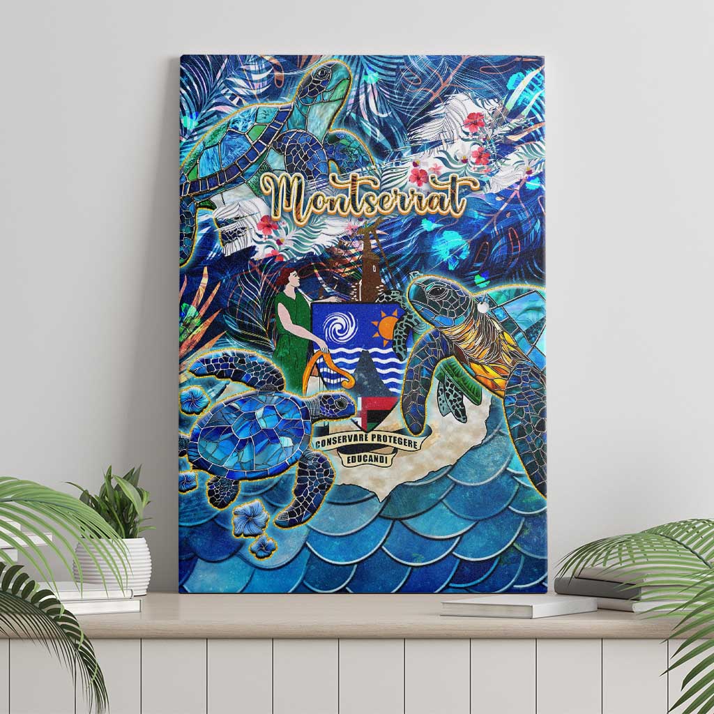 Montserrat Canvas Wall Art Sea Turtle Tropical Pattern