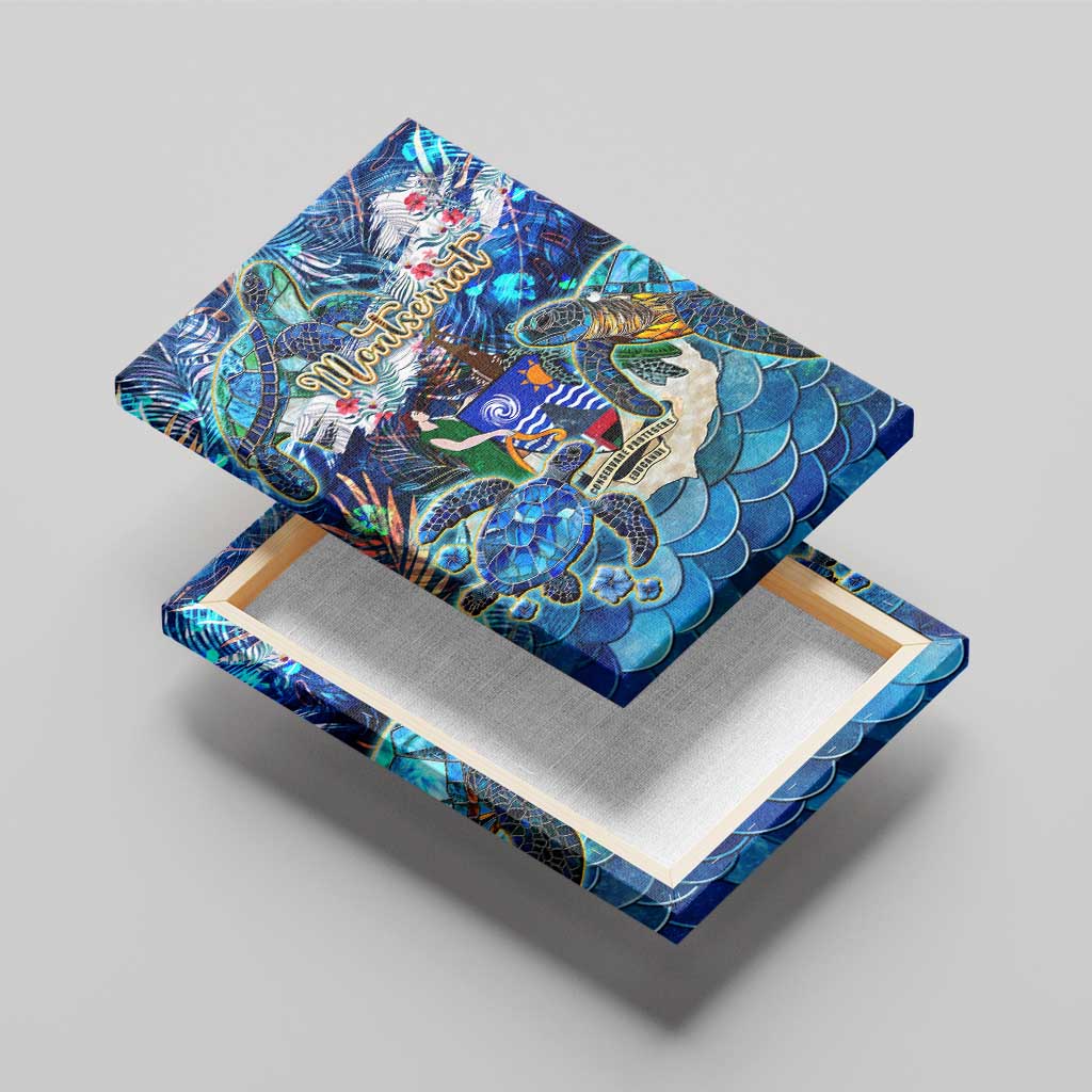 Montserrat Canvas Wall Art Sea Turtle Tropical Pattern
