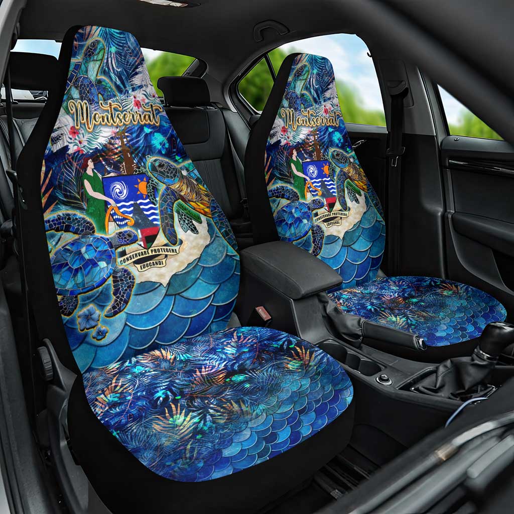 Montserrat Car Seat Cover Sea Turtle Tropical Pattern