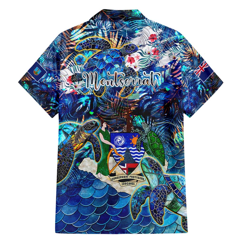 Montserrat Family Matching Puletasi and Hawaiian Shirt Sea Turtle Tropical Pattern