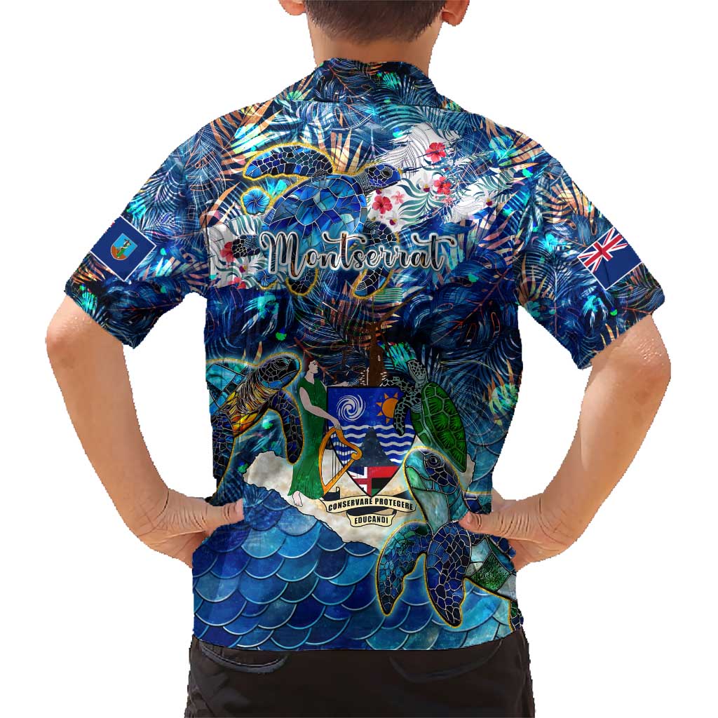 Montserrat Family Matching Short Sleeve Bodycon Dress and Hawaiian Shirt Sea Turtle Tropical Pattern - Wonder Print Shop