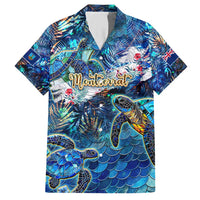 Montserrat Family Matching Short Sleeve Bodycon Dress and Hawaiian Shirt Sea Turtle Tropical Pattern - Wonder Print Shop