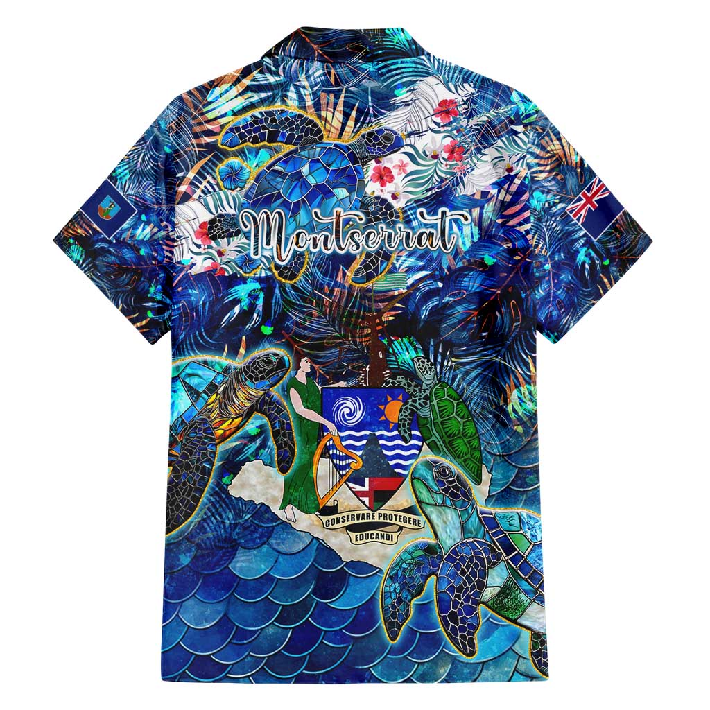Montserrat Family Matching Short Sleeve Bodycon Dress and Hawaiian Shirt Sea Turtle Tropical Pattern - Wonder Print Shop