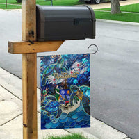 Montserrat Garden Flag Sea Turtle Tropical Pattern - Wonder Print Shop