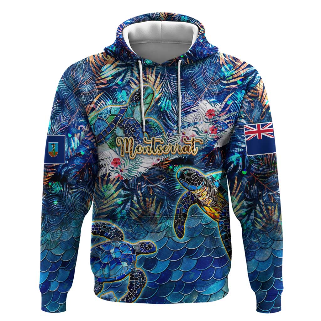 Montserrat Hoodie Sea Turtle Tropical Pattern - Wonder Print Shop