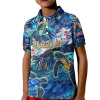 Montserrat Kid Polo Shirt Sea Turtle Tropical Pattern - Wonder Print Shop