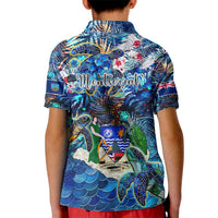 Montserrat Kid Polo Shirt Sea Turtle Tropical Pattern - Wonder Print Shop