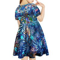 Montserrat Kid Short Sleeve Dress Sea Turtle Tropical Pattern - Wonder Print Shop