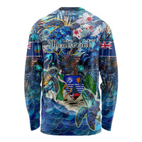 Montserrat Long Sleeve Shirt Sea Turtle Tropical Pattern - Wonder Print Shop