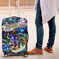 Montserrat Luggage Cover Sea Turtle Tropical Pattern - Wonder Print Shop
