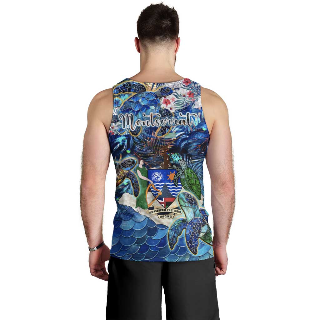Montserrat Men Tank Top Sea Turtle Tropical Pattern - Wonder Print Shop
