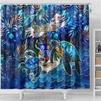 Montserrat Shower Curtain Sea Turtle Tropical Pattern - Wonder Print Shop