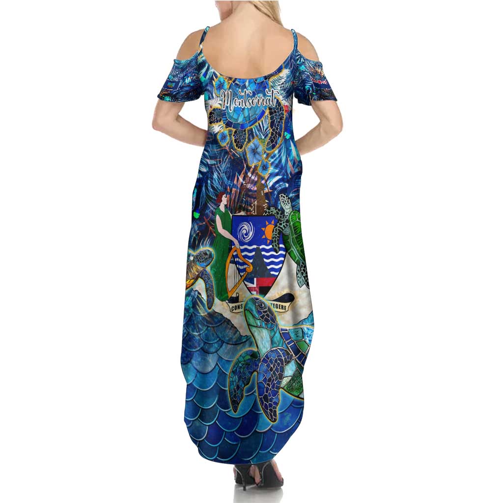 Montserrat Summer Maxi Dress Sea Turtle Tropical Pattern - Wonder Print Shop