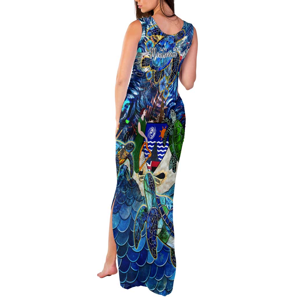 Montserrat Tank Maxi Dress Sea Turtle Tropical Pattern - Wonder Print Shop