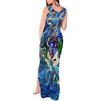 Montserrat Tank Maxi Dress Sea Turtle Tropical Pattern - Wonder Print Shop