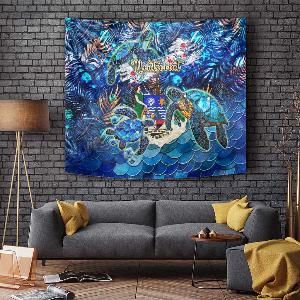 Montserrat Tapestry Sea Turtle Tropical Pattern - Wonder Print Shop