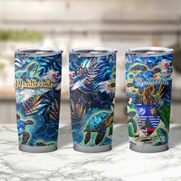 Montserrat Tumbler Cup Sea Turtle Tropical Pattern - Wonder Print Shop