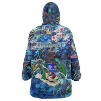 Montserrat Wearable Blanket Hoodie Sea Turtle Tropical Pattern - Wonder Print Shop
