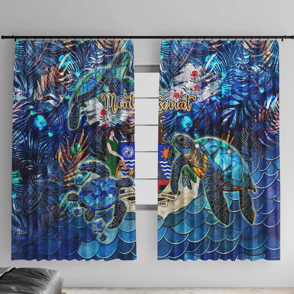 Montserrat Window Curtain Sea Turtle Tropical Pattern - Wonder Print Shop