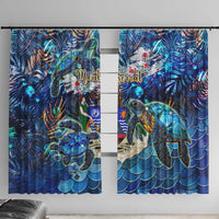 Montserrat Window Curtain Sea Turtle Tropical Pattern - Wonder Print Shop