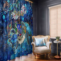 Montserrat Window Curtain Sea Turtle Tropical Pattern - Wonder Print Shop