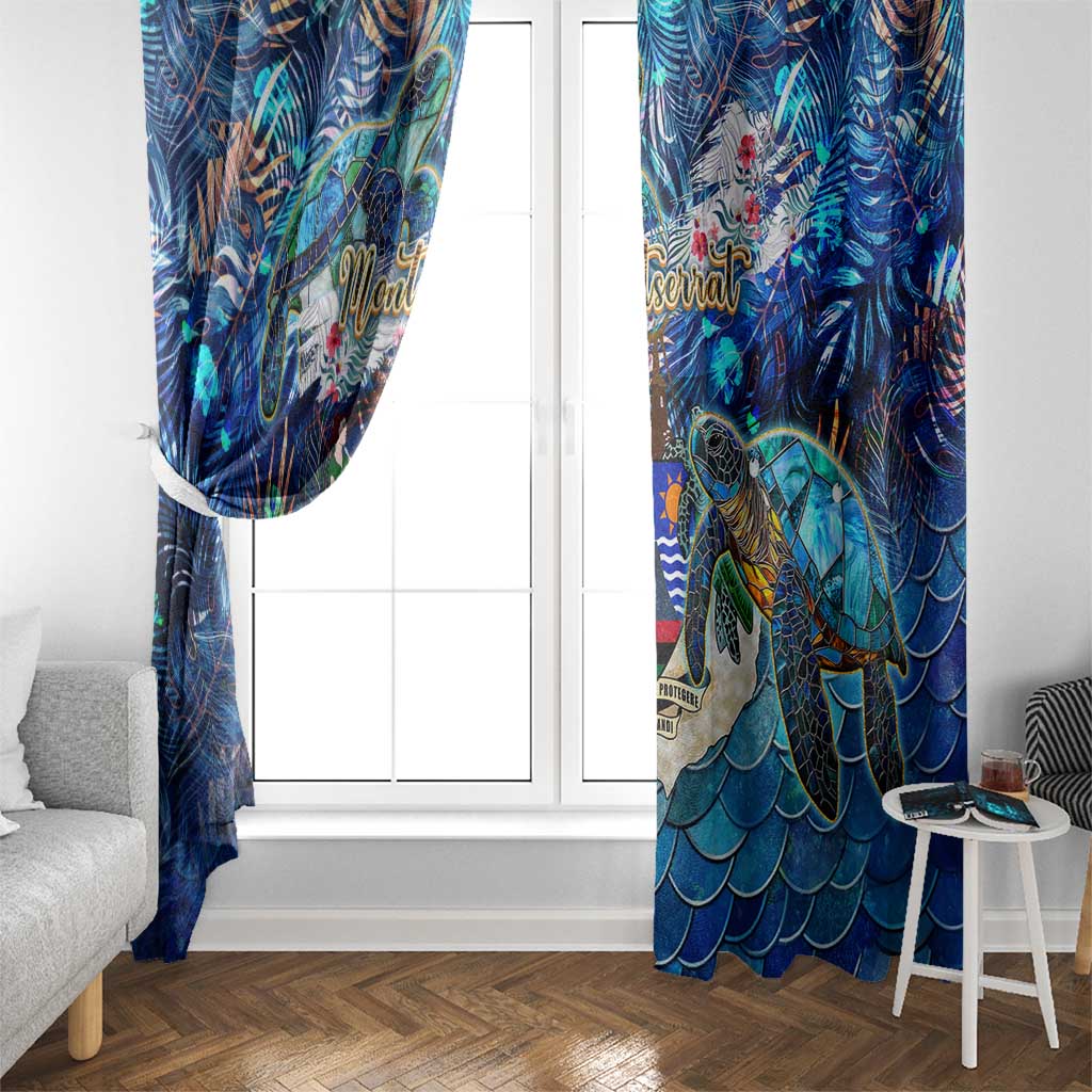 Montserrat Window Curtain Sea Turtle Tropical Pattern - Wonder Print Shop