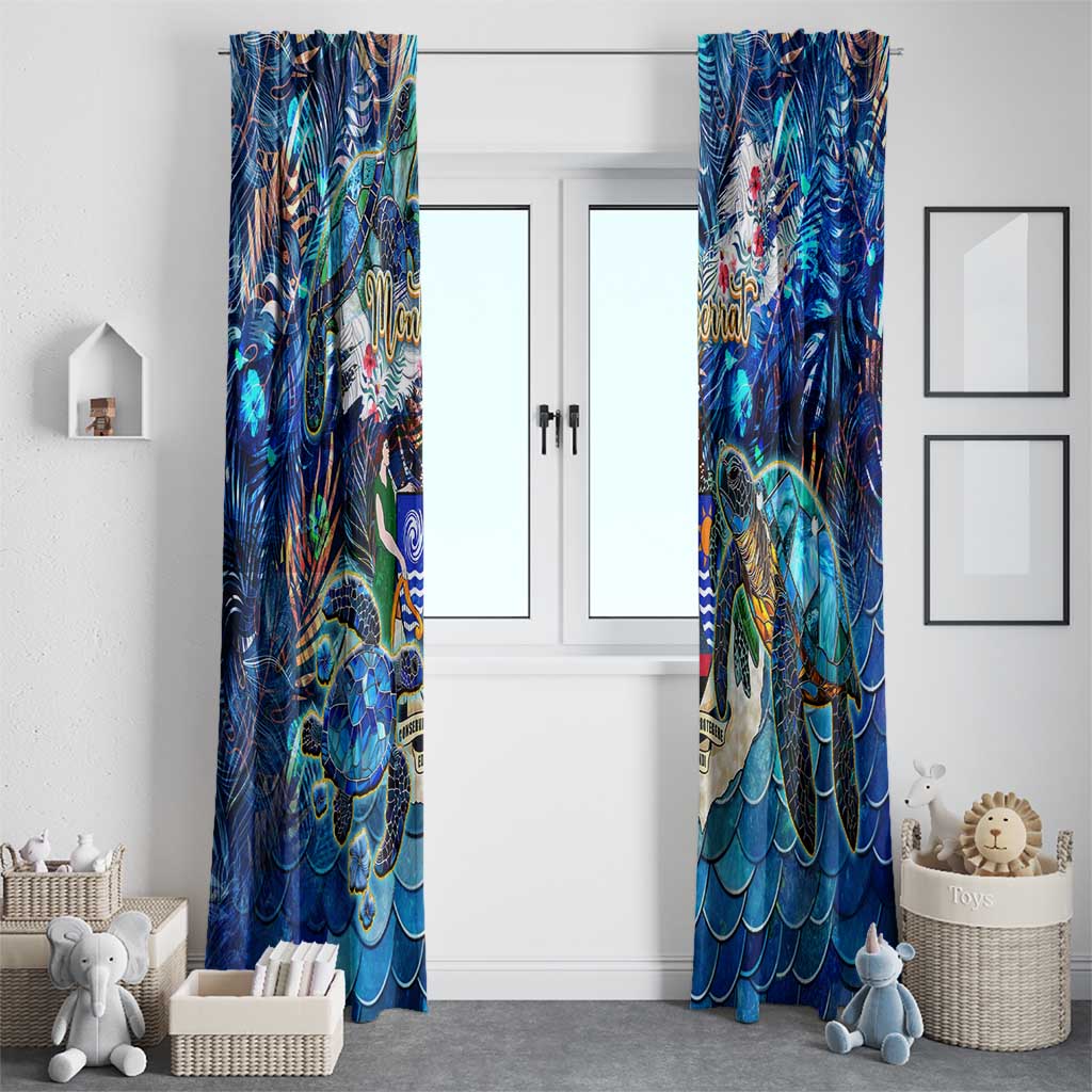 Montserrat Window Curtain Sea Turtle Tropical Pattern - Wonder Print Shop