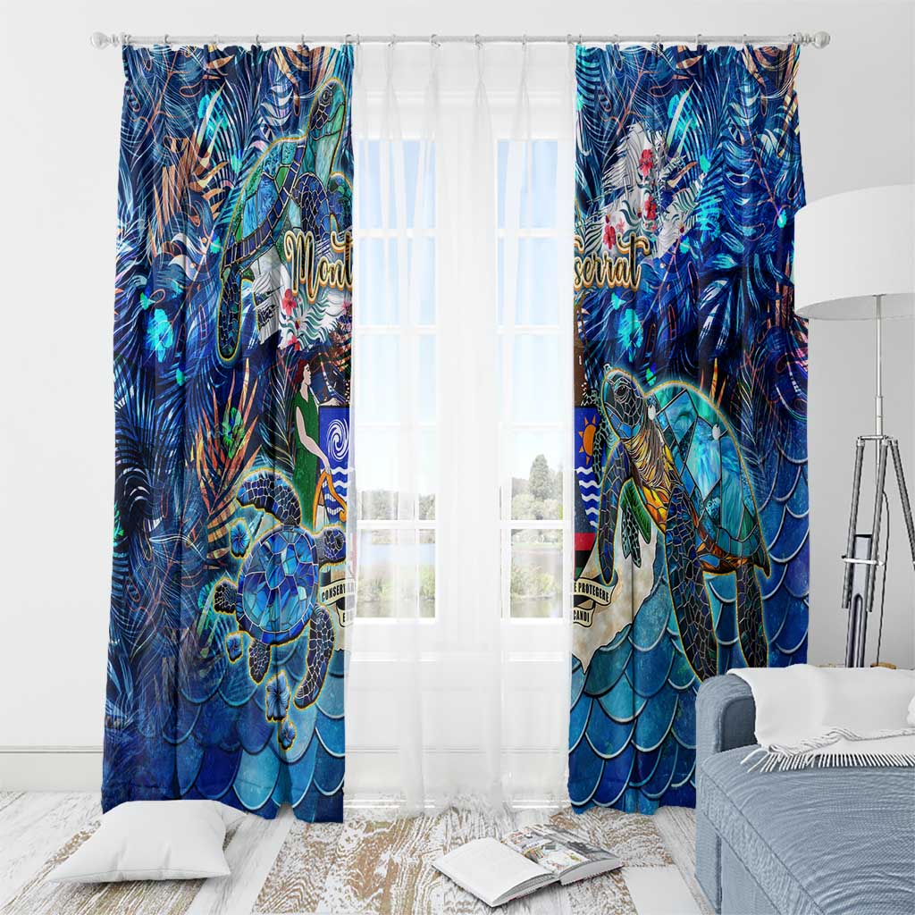 Montserrat Window Curtain Sea Turtle Tropical Pattern - Wonder Print Shop