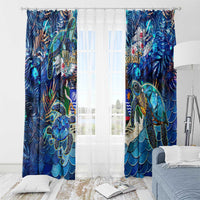 Montserrat Window Curtain Sea Turtle Tropical Pattern - Wonder Print Shop
