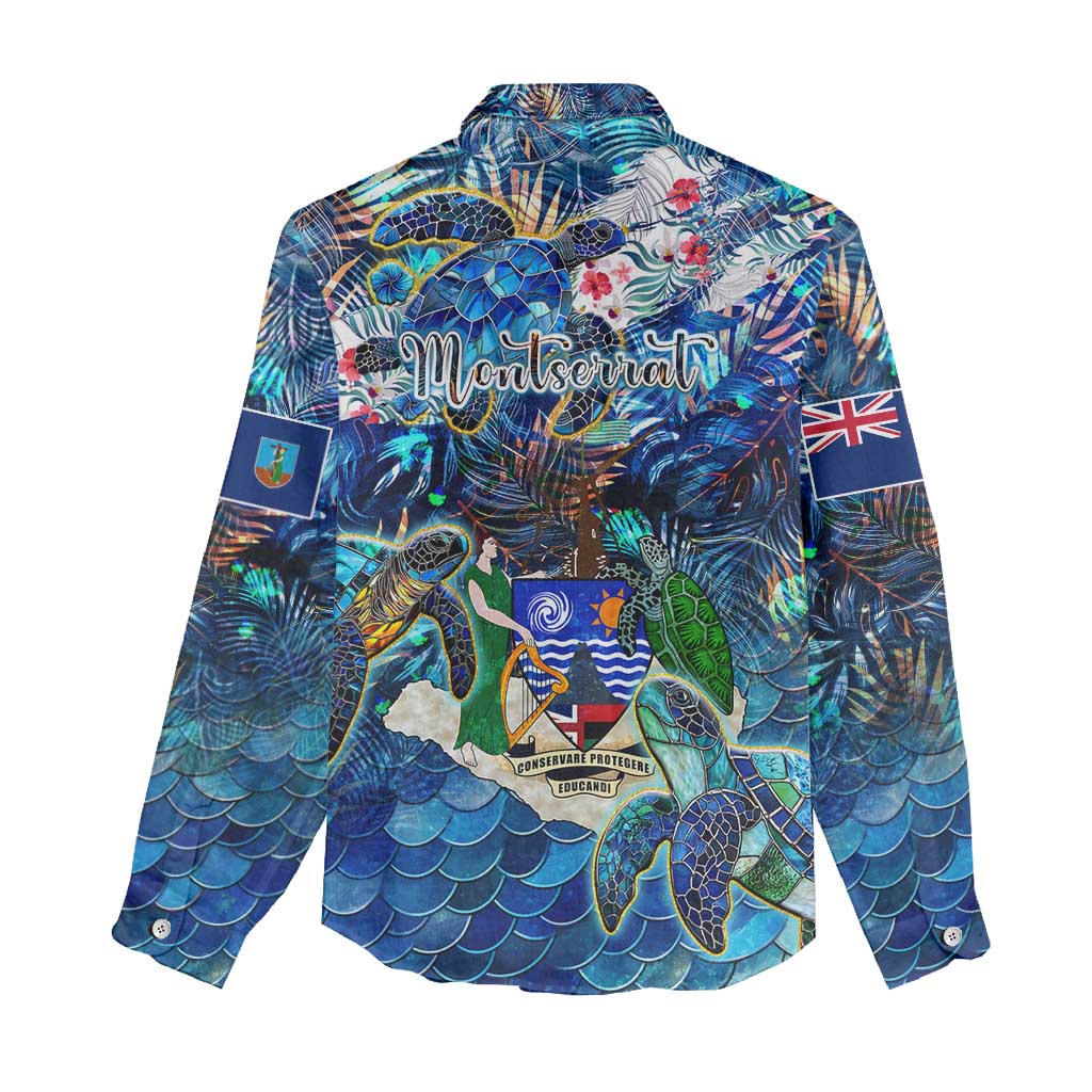Montserrat Women Casual Shirt Sea Turtle Tropical Pattern - Wonder Print Shop