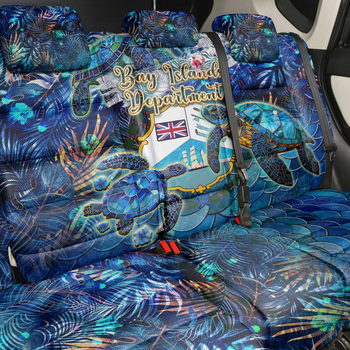 Bay Islands Department Back Car Seat Cover Sea Turtle Tropical Pattern