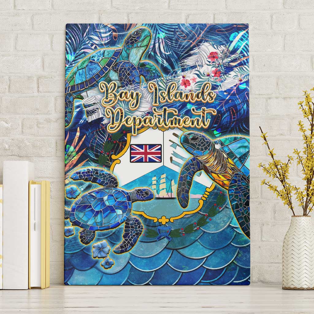 Bay Islands Department Canvas Wall Art Sea Turtle Tropical Pattern