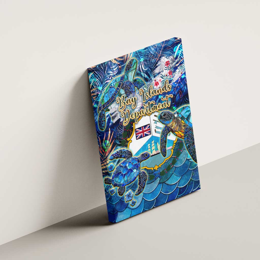 Bay Islands Department Canvas Wall Art Sea Turtle Tropical Pattern