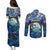 Bay Islands Department Couples Matching Puletasi and Long Sleeve Button Shirt Sea Turtle Tropical Pattern