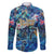 Bay Islands Department Family Matching Long Sleeve Bodycon Dress and Hawaiian Shirt Sea Turtle Tropical Pattern