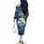 Bay Islands Department Family Matching Off The Shoulder Long Sleeve Dress and Hawaiian Shirt Sea Turtle Tropical Pattern