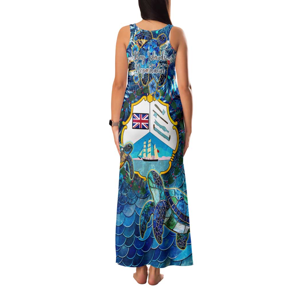 Bay Islands Department Family Matching Tank Maxi Dress and Hawaiian Shirt Sea Turtle Tropical Pattern - Wonder Print Shop