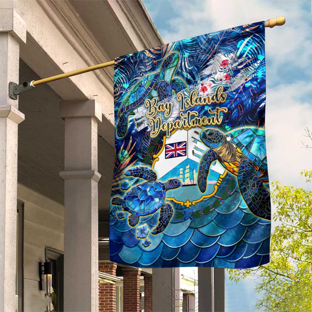 Bay Islands Department Garden Flag Sea Turtle Tropical Pattern - Wonder Print Shop