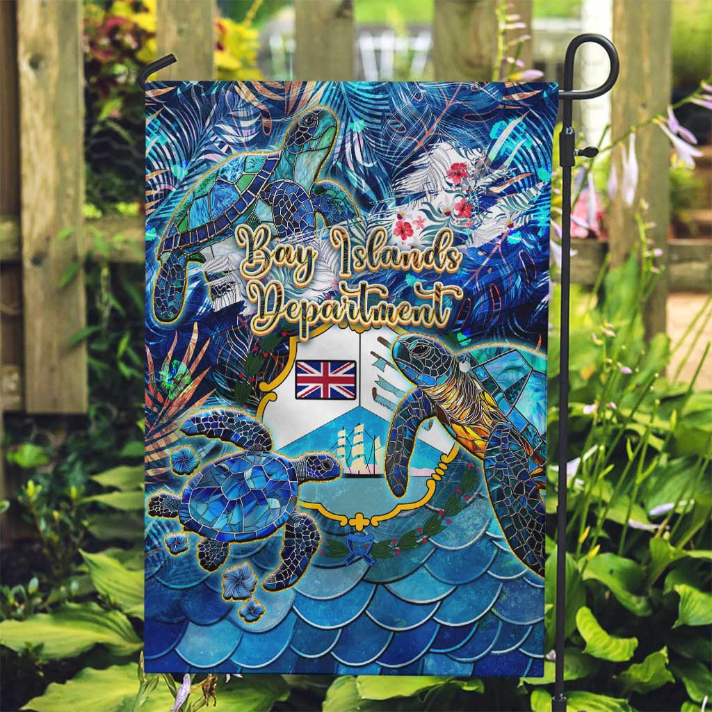 Bay Islands Department Garden Flag Sea Turtle Tropical Pattern - Wonder Print Shop