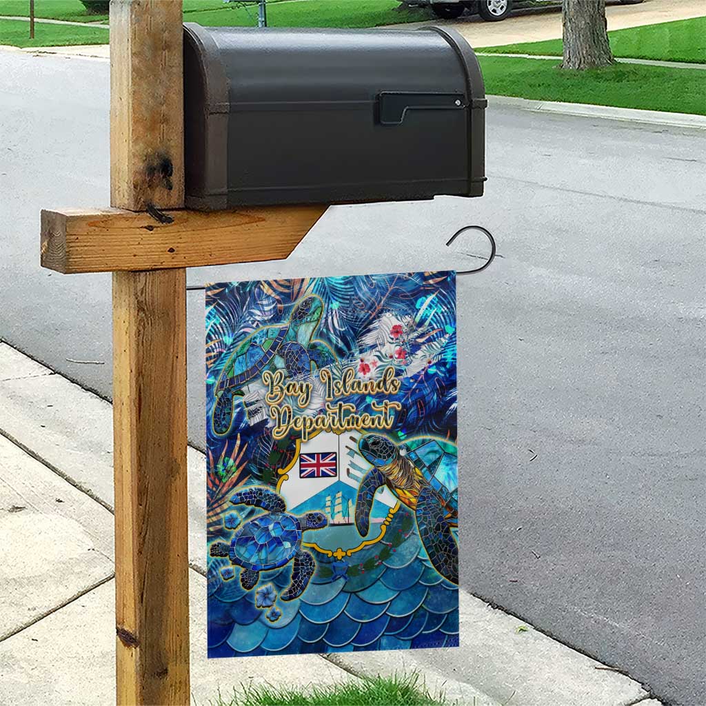 Bay Islands Department Garden Flag Sea Turtle Tropical Pattern - Wonder Print Shop