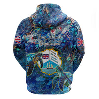 Bay Islands Department Hoodie Sea Turtle Tropical Pattern - Wonder Print Shop
