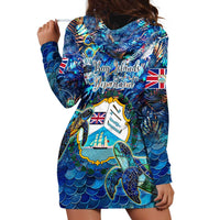 Bay Islands Department Hoodie Dress Sea Turtle Tropical Pattern - Wonder Print Shop