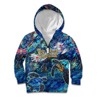 Bay Islands Department Kid Hoodie Sea Turtle Tropical Pattern - Wonder Print Shop