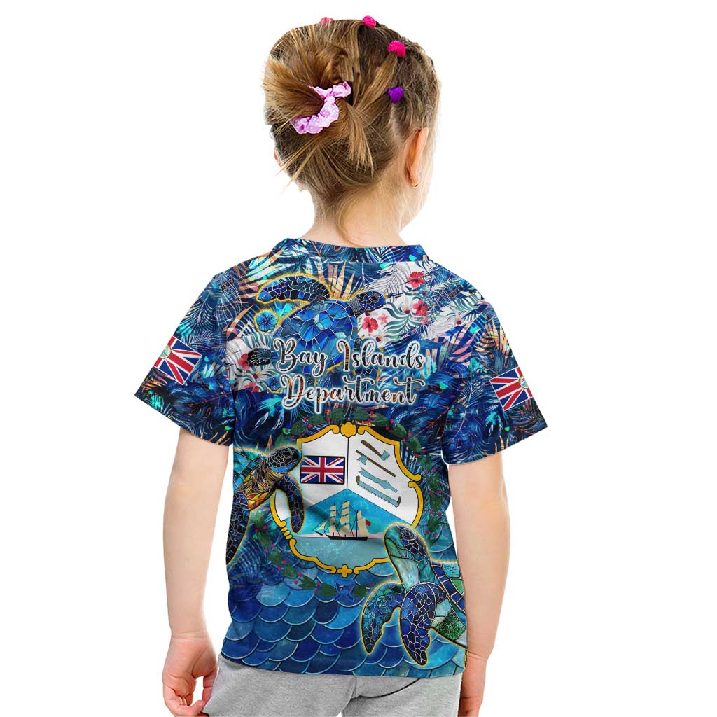 Bay Islands Department Kid T Shirt Sea Turtle Tropical Pattern - Wonder Print Shop