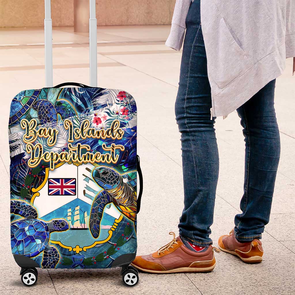 Bay Islands Department Luggage Cover Sea Turtle Tropical Pattern - Wonder Print Shop